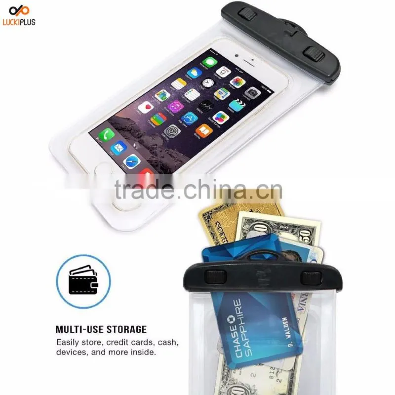 Luckiplus Travel Sport Swimming Phone Bag Waterproof, Snowproof, Dirtproof Case Bag for Phone Orange
