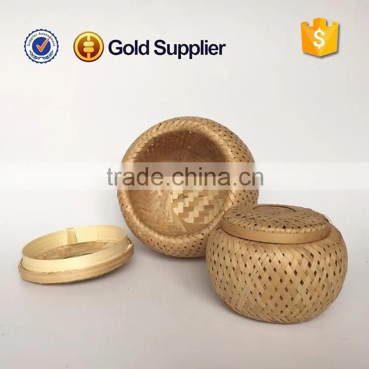 2016 high quality cheap mini round bamboo basket for tea