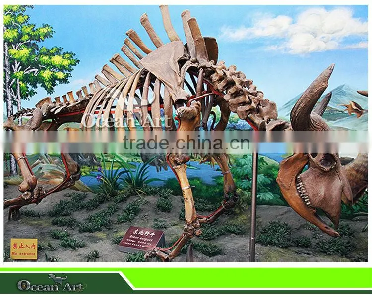 Zigong life size fiberglass animal skeleton