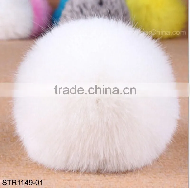 19 colors size of 10cm Cute Fluffy Ball imitation fox fur ball keychain Pendant Handbag Charm Keyring