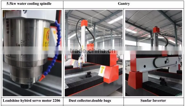 5.5kw cnc router big powerful wood carving cnc router machine with dust collector 1325