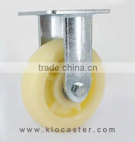 white plastic caster with top plate