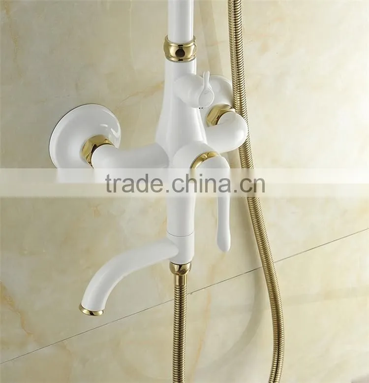 2016 new modern bathroom shower set,white painted rainfall shower set