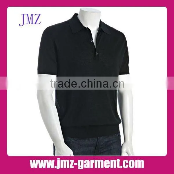 100% cotton plain brown long sleeve polo shirt