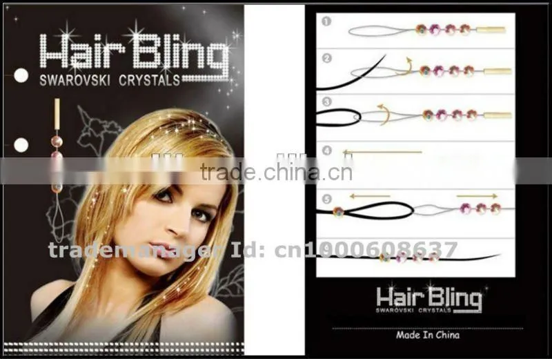 new style hair crystals hair bling crystal diamond hair extensions