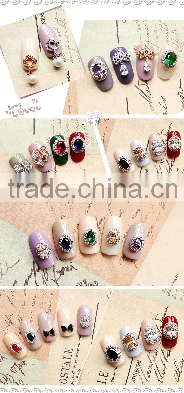 Nail Art alloy Jewery Rhinestone Stickers 3D Nail Metal Decoration