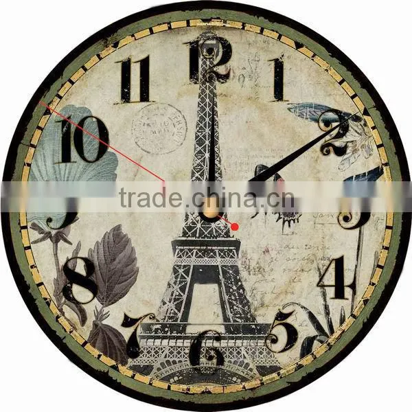 vintage wooden wall clock