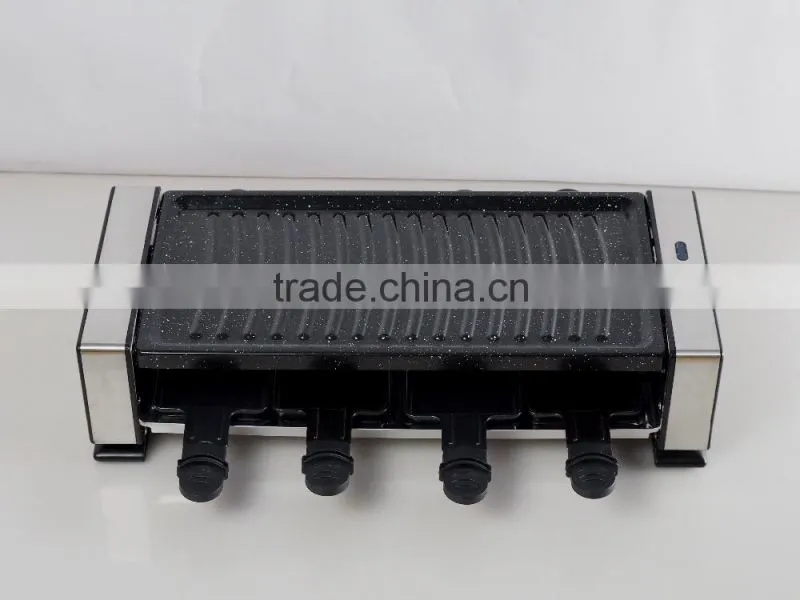 Stainless steel raclette grill for indoor use 8 person