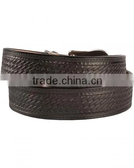 Western men basketweave leather belts factory