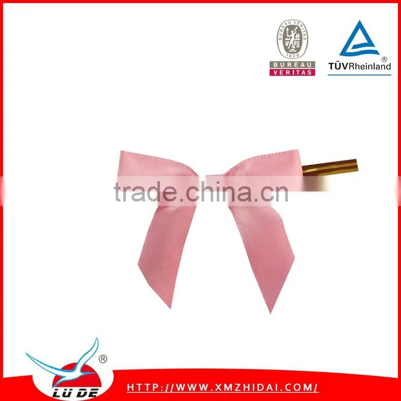 High-end Flat Satin Ribbon Bow With Wire Twist Tie For Decoration