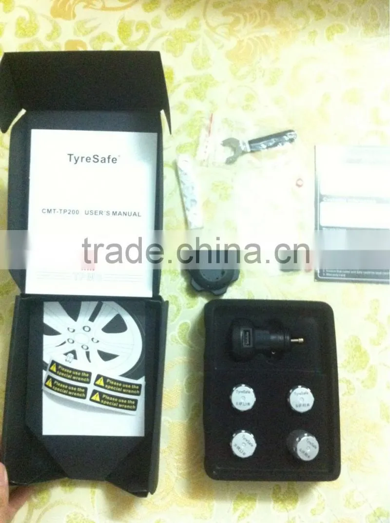 Tyresafe TPMS Car Tire Pressure Monitoring System With 4 External Sensors High Quality TPMS for Your Safety Support BAR and PSI
