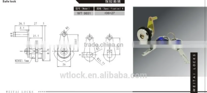 2015 Hot sale with high quality Zinc alloy material safe cam lock