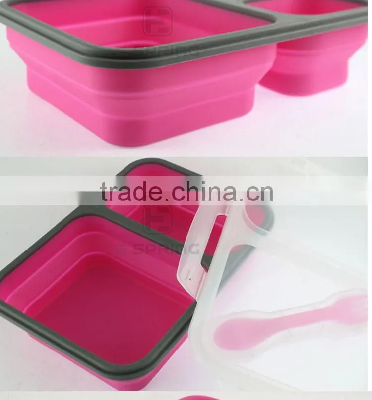3 Compartments Microwave Bento Lunch Box Set For Kids Multifunctional Lunchbox