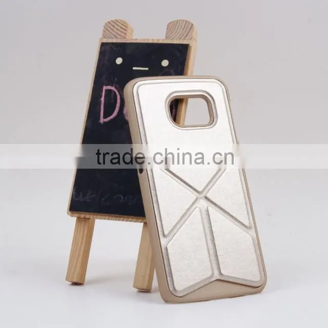 2015 PU Leather Case With Kickstand For Samsung S6 Edge, For Samsung S6 Edge Kickstand PU Case