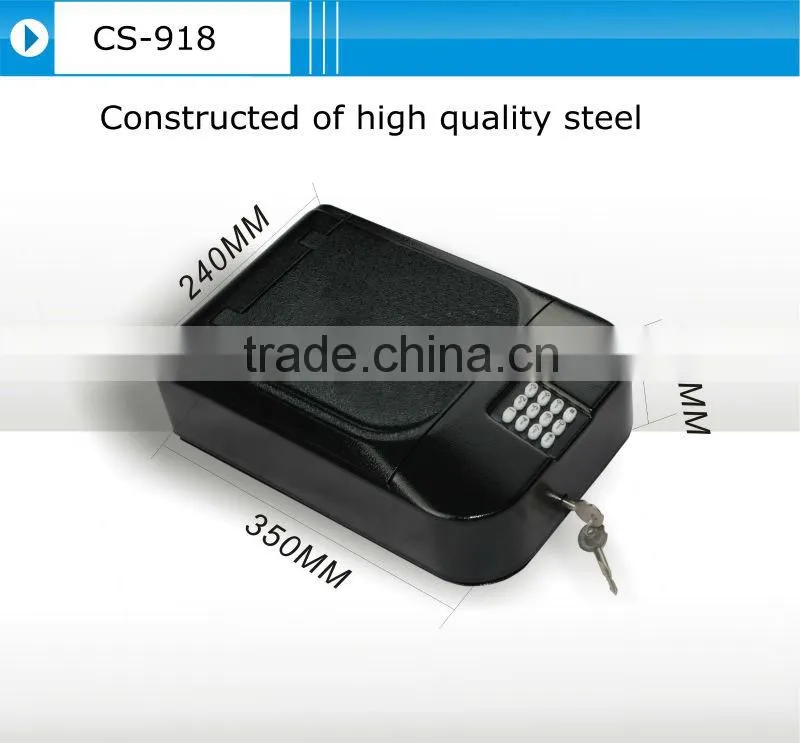 portable electronic car safe with security cable/ pistol safe
