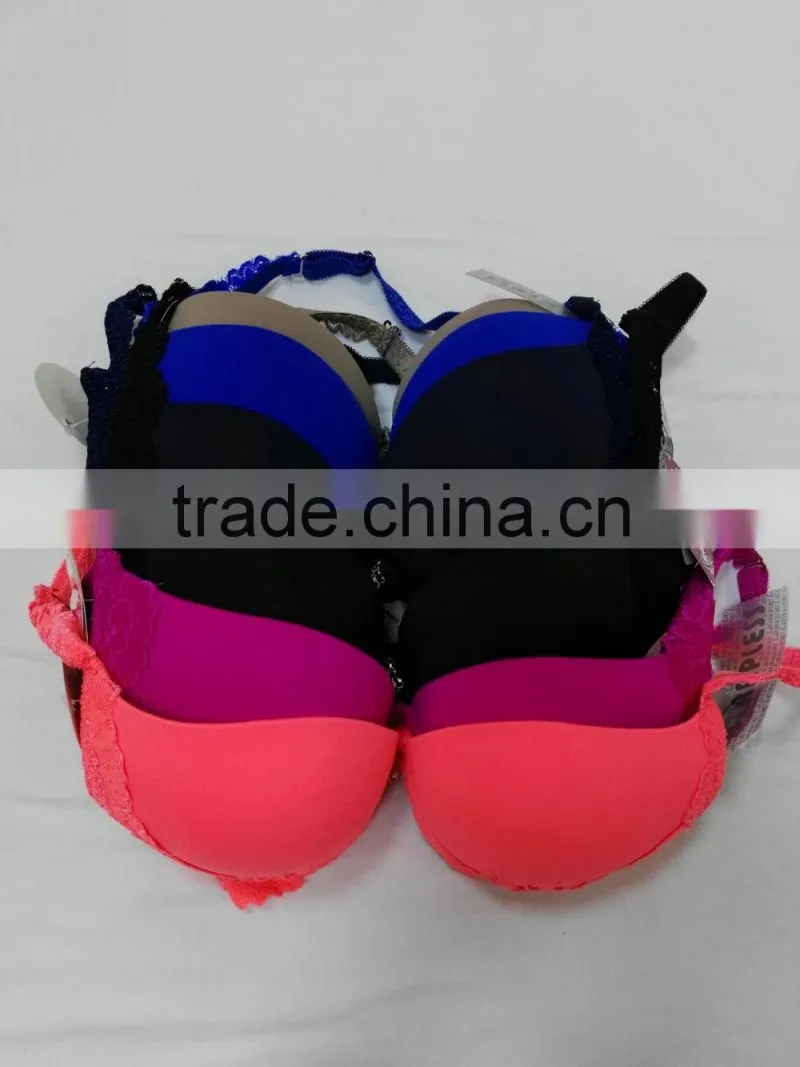 Best Quality Floral Lace Trim Thick Padded Push UP Bra Most Comfortable