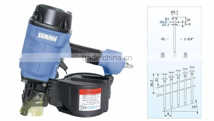 High Volume Magazine 300 Nails Construction Duplex Coil Nailer