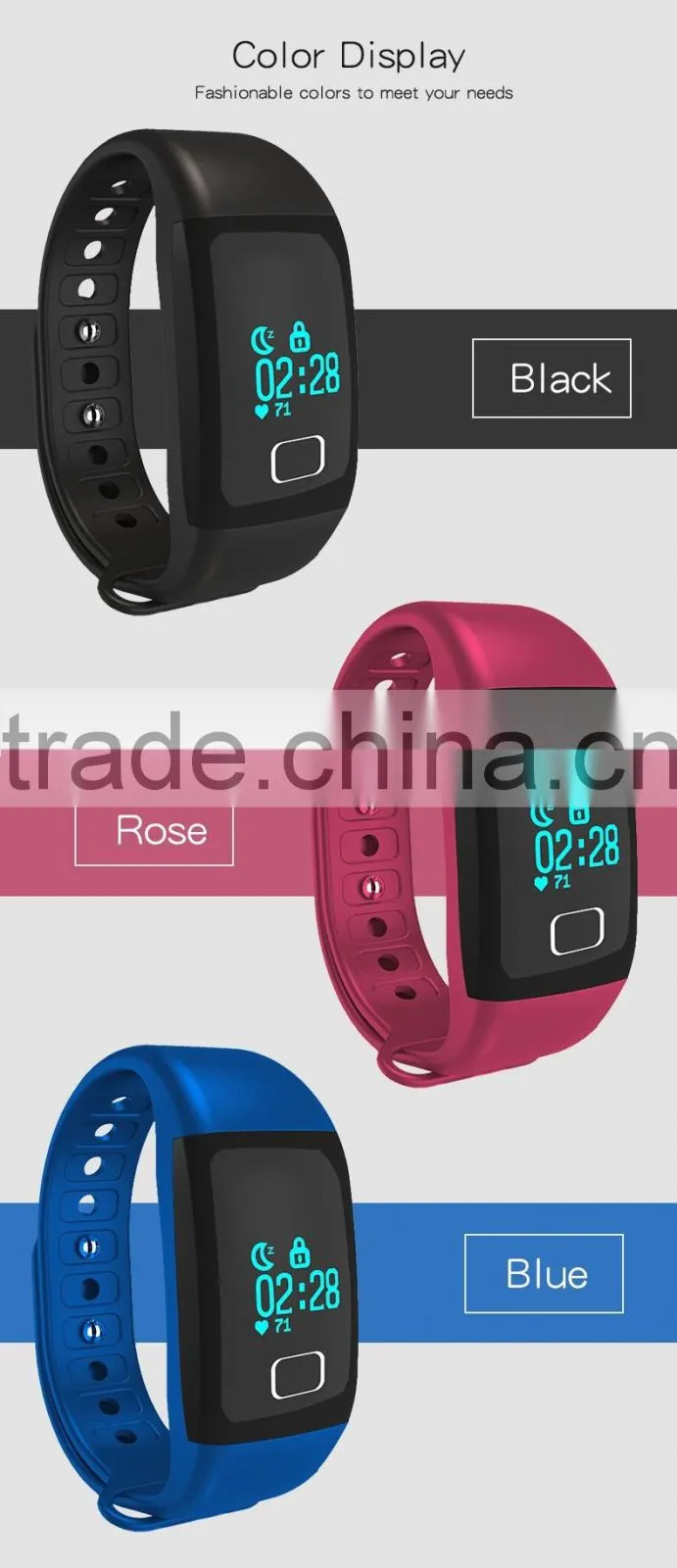 smart wristband heart rate monitor smart bracelet Bluetooth Pedometer for smart phone long stand by