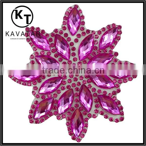 2016 New arrival Iron on diamond rose /flower patches