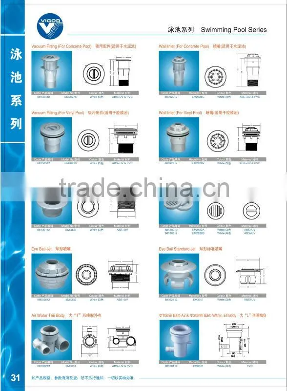 PIKES swimming pool wall reuturn/Swimming Pool Fitting Accossories
