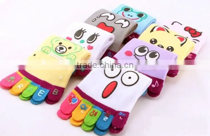 Women's five toe socks, smiling face toe socks, lovey cartoon summer toe socks