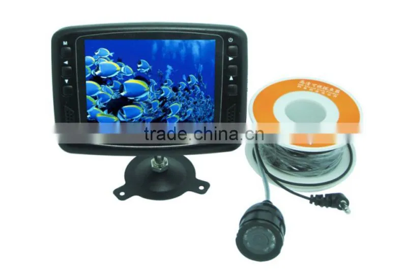 7'' TFT LCD underwater fishing camera 50m cable 1/4 SONY CCD 24 pcs LED lights remote control night vision