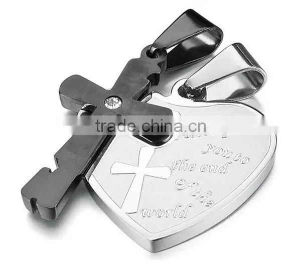 New design stainless steel custom half silver heart necklace