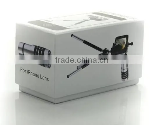 Aluminum optical telescope 12x lens for iphone5