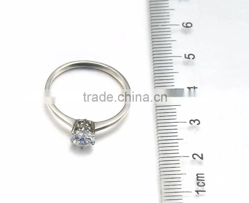 Wholesale Wedding Band Women Luxury Stainless Steel Slim Crystal Finger Rings Jewelry