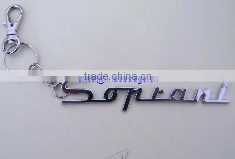 letter die cut metal key chain, custom car logo keyring