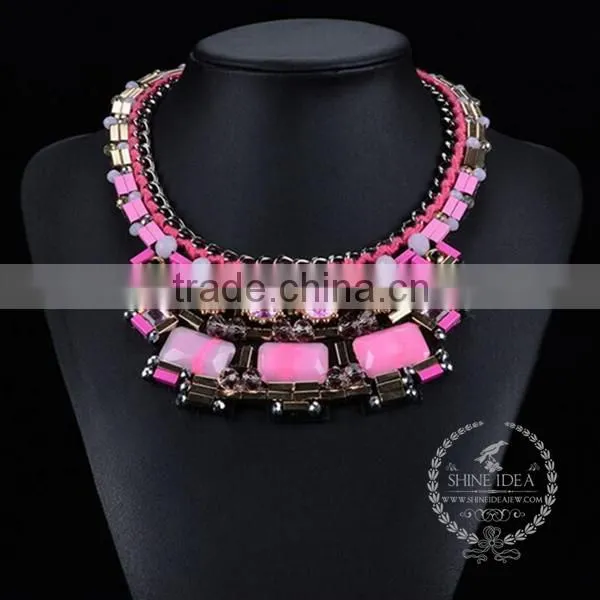 high quality vintage rhinestone chunky statement necklace tin alloy fashion women pendant necklace 6390063