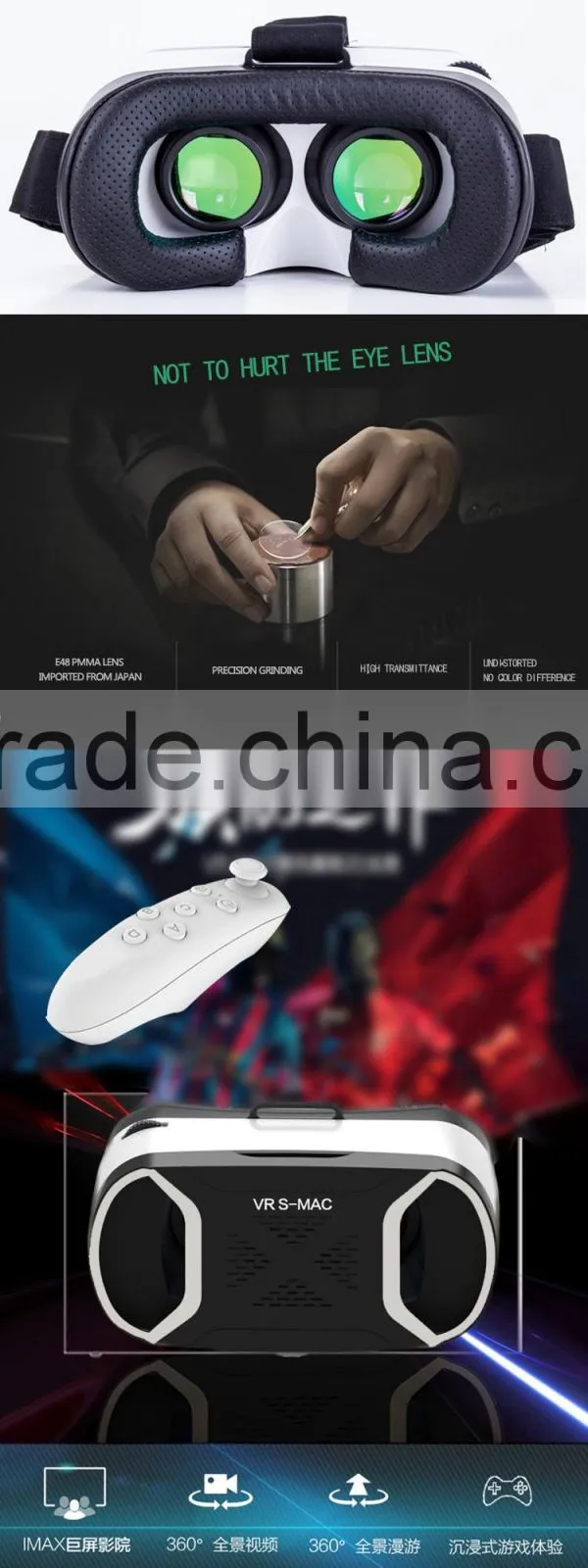 shenzhen 3D vr box 2.0 version virtual reality 3d glasses vrarle