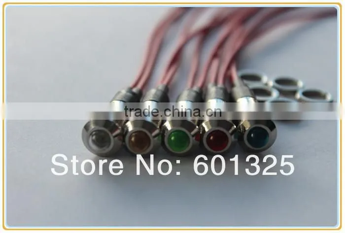 8mm 12 volt led indicator lamp with 20cm wire