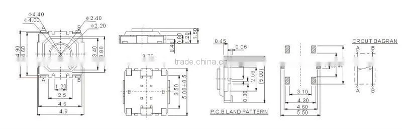 smd type tact switch TS-1186
