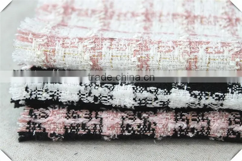 2016 nice 100% wool tweed fabric, tweed weave woolen fabric for overcoat