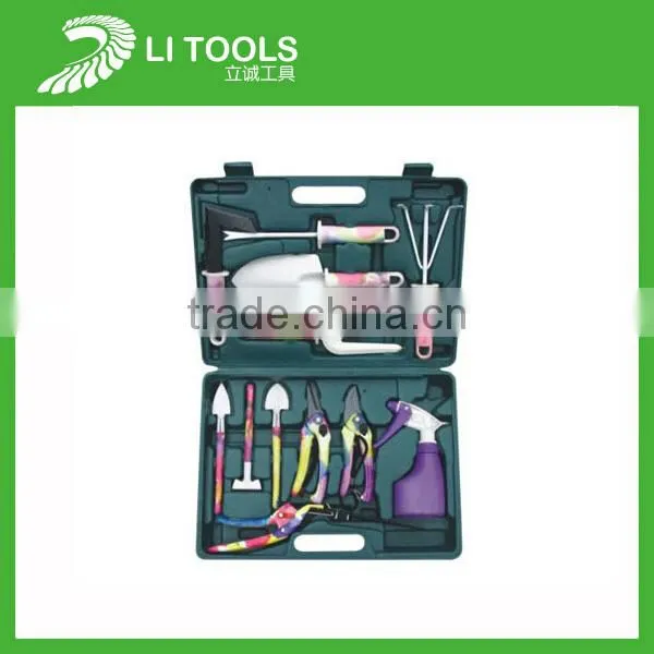 5 piece wood handle iron kids garden tool set