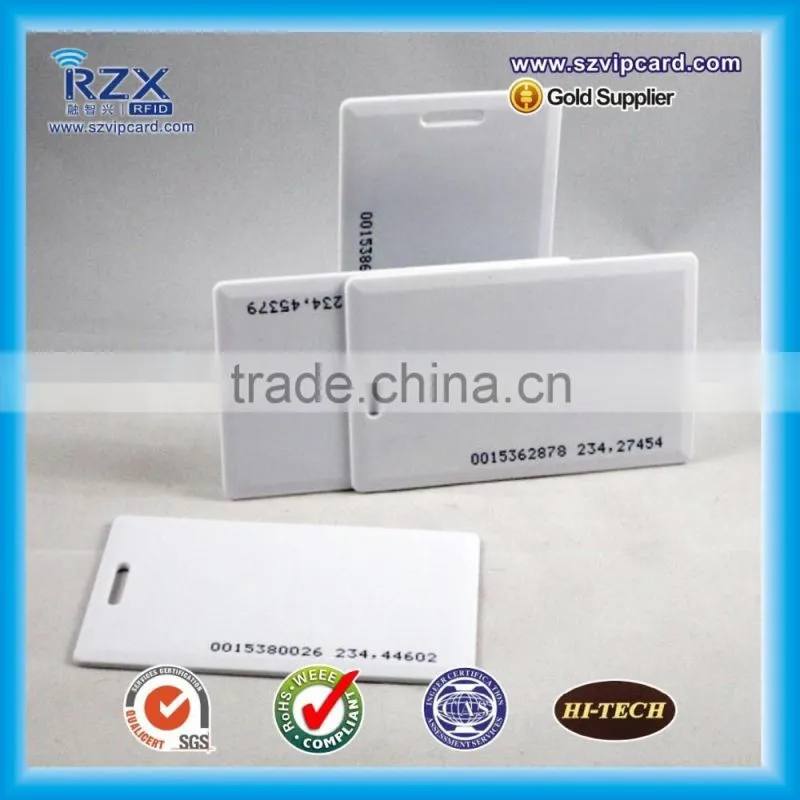 Custom thin CR80 125KHz PVC blank RFID card