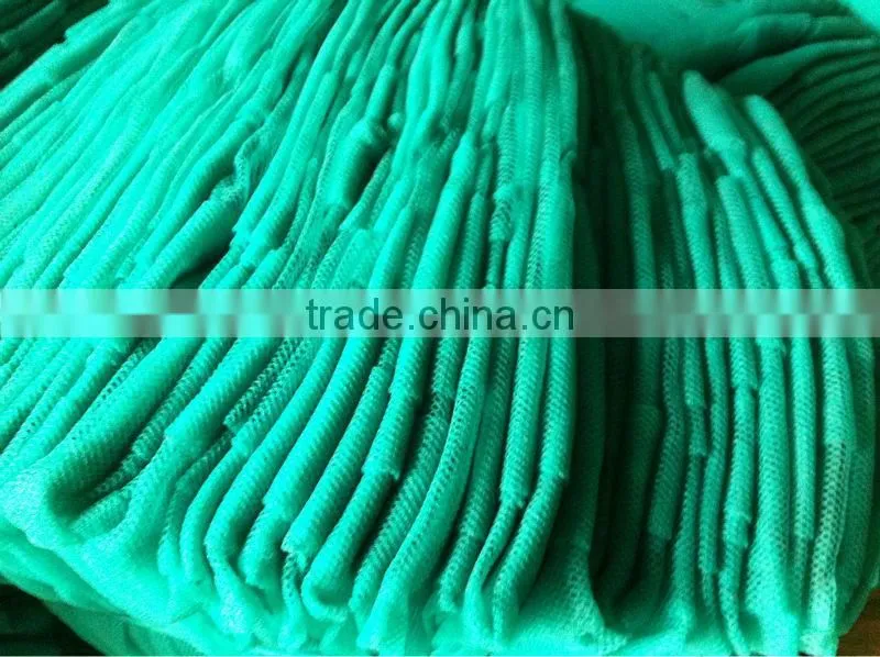shinny good quality pe fishing net tight knot,green color