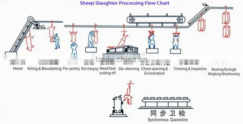 Professional Sheep Livestock Sheep/goat Carcass Processing Automatic Conveying Rail Butchery Equipment Of Goat Slaughter Line