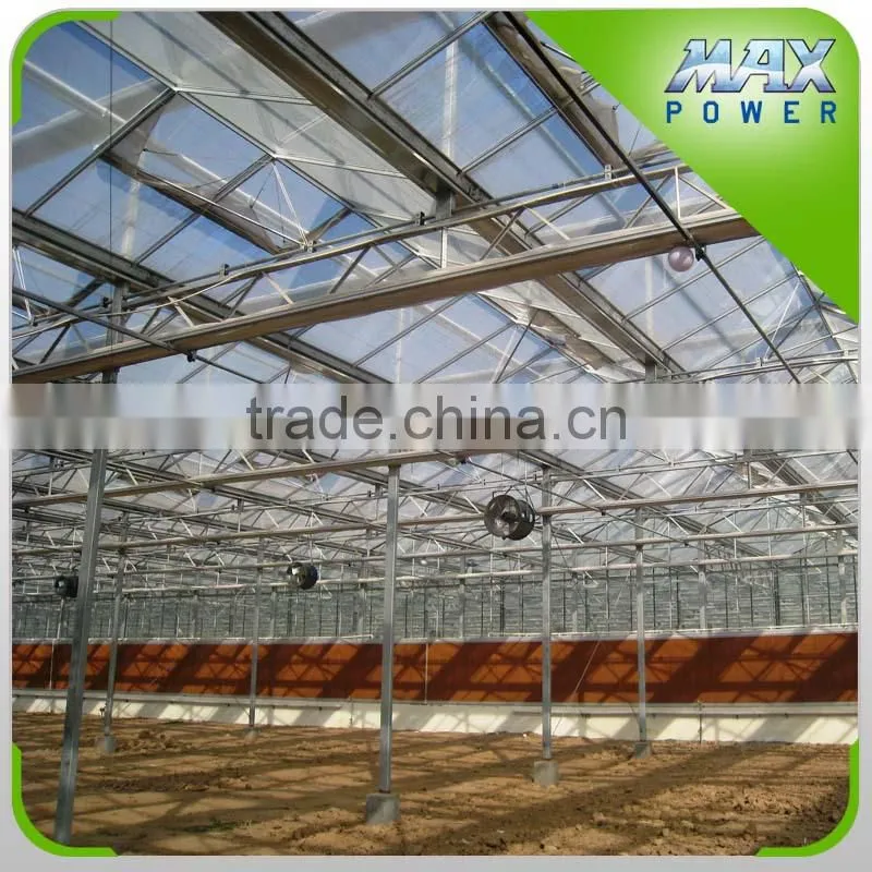 multi-span polycarbonate hollow sheet greenhouse