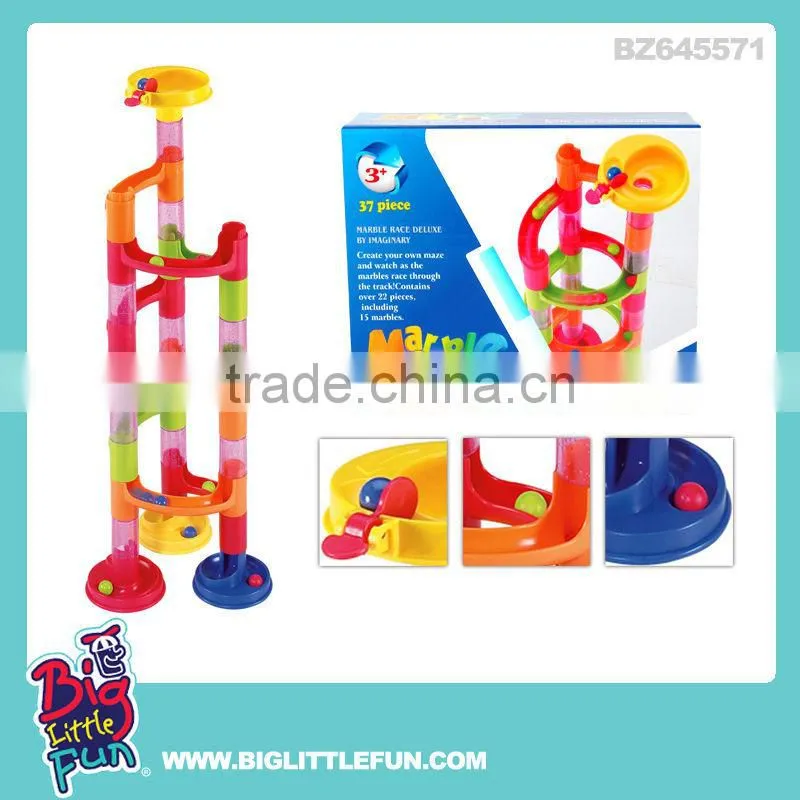 Plastic building blocks toys plastic marbles run construction system