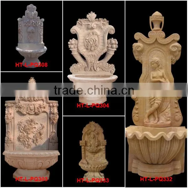 Marble Wall Water Fountain with Lion Head