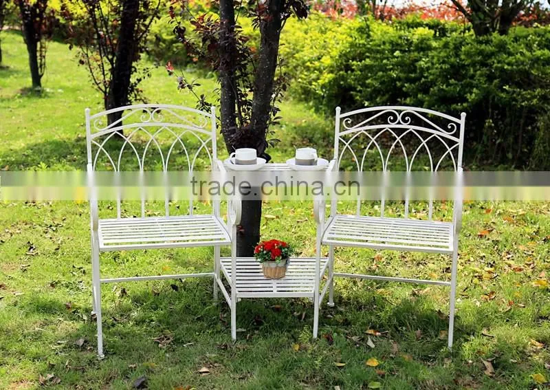 Vintage Shabby Chic Metal Arm Chair