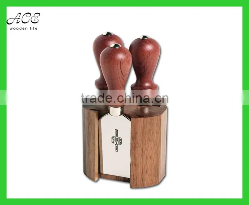 wooden cheese knife block