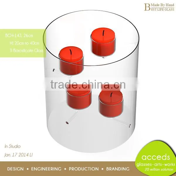 Handmade Heat Resistant Candle Holder Glass