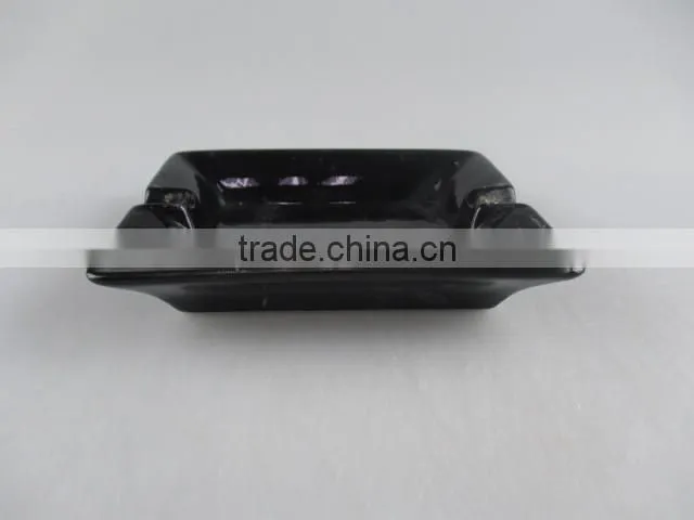 ceramic square black-glazed ashtray