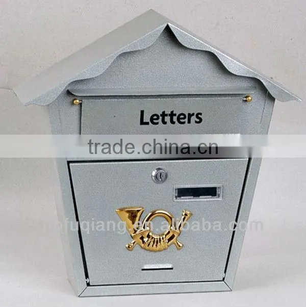 FQ-101 Wall mounted cast iron mailbox with paint coating metal mailbox of newspaper tube