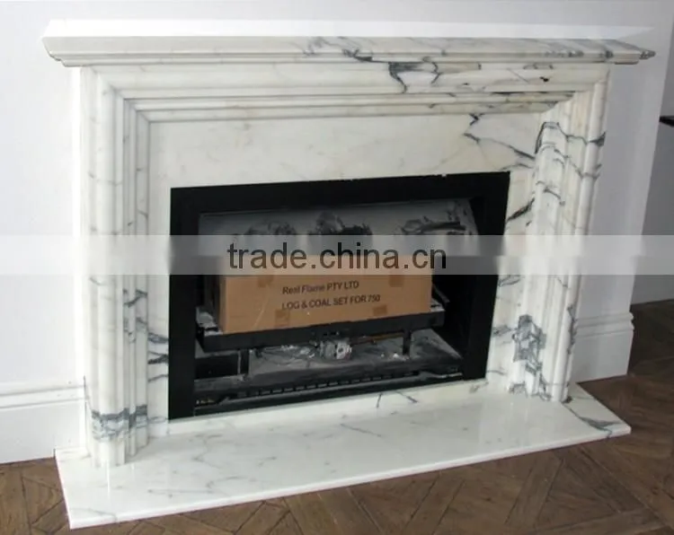 New design modern simple marble fireplace