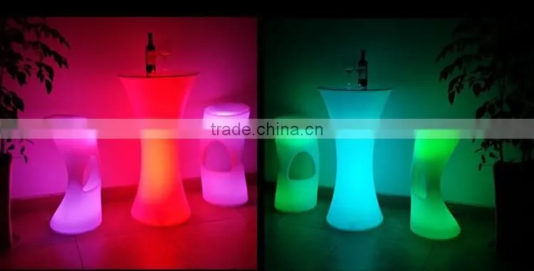 Chargeable Remote Control Party Supplies Festive Decorative Cocktail Table Cordless Led Lighted Illuminated Tables For Events