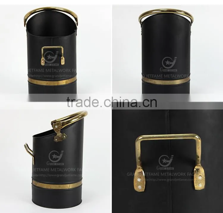 iron powder coating christmas metal coal bucket zinc fireplace iron coal bucket